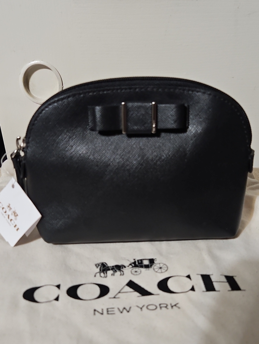 Coach NWT Darcy Saffiano Leather Pouch Small